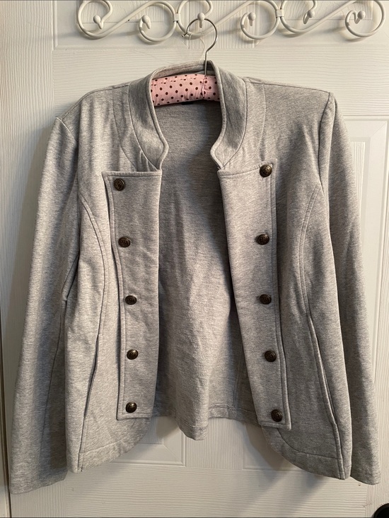 Tommy Hilfiger Jackets & Blazers - Tommy Hilfiger Light Gray Double-Breasted Knit Blazer
